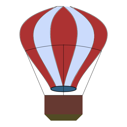Vector art of a hot-air balloon.